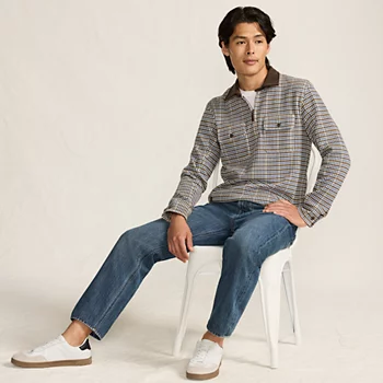 Men's Corduroy Collar Bedford Quarter Zip Jumper